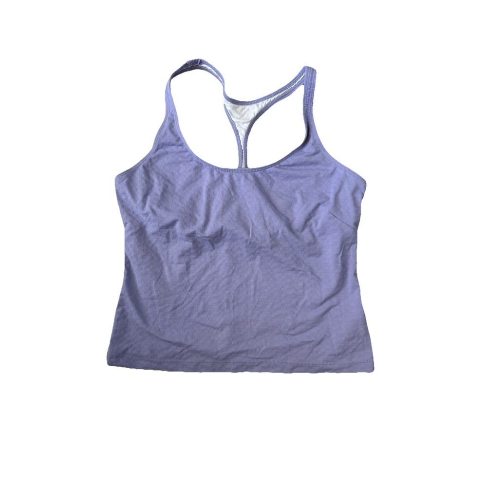 Jockey Sport Women's Athletic Tank Top Sz L - Lavender Racerback w/Shelf Bra